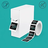 Etiquettes carrées en rouleau Papier mat inscriptible