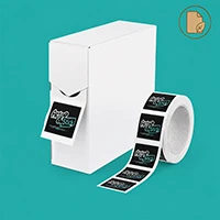 Etiquettes carrées en rouleau Papier Kraft