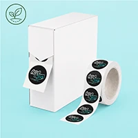 Etiquettes rondes en rouleau Natureflex blanc biodégradable