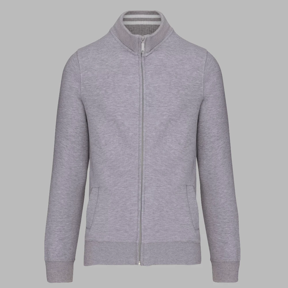 Veste Molleton zippée col rayé