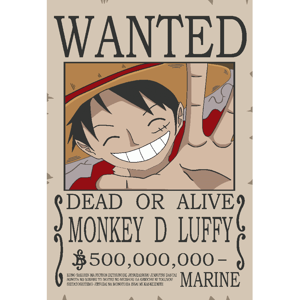 Stickers Monkey D Luffy Wanted - One Piece - Art & Stick