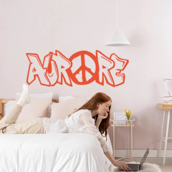 Sticker Aurore Graffiti Peace & Love