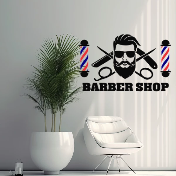 Sticker Barber Shop Rotative