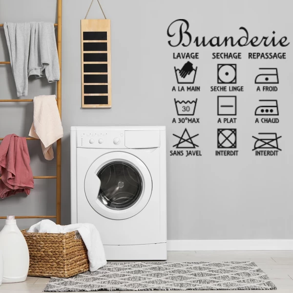 Sticker Buanderie Pictogrammes