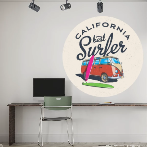 Sticker California Best Surfer Imprimé