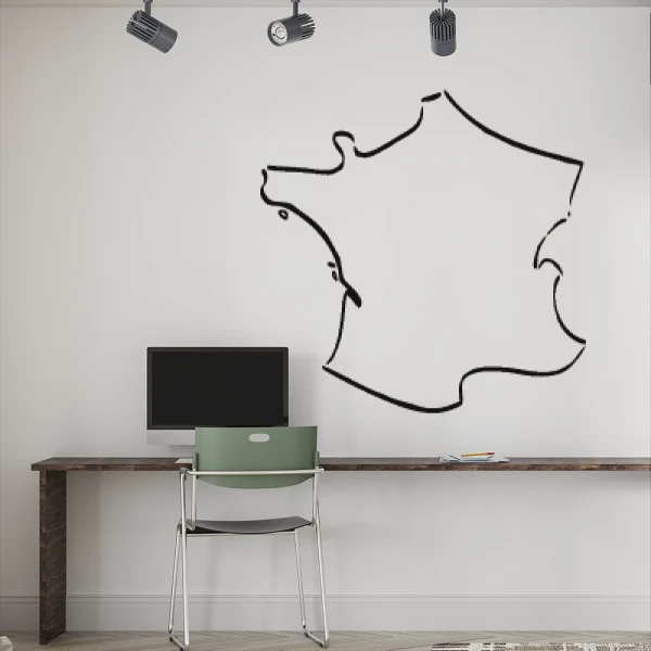 Sticker Carte de France Traits