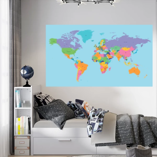 Sticker Carte du monde - Imprimée