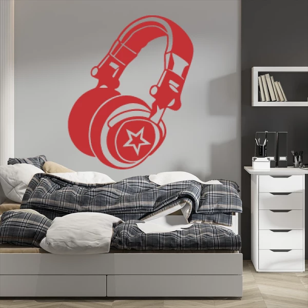 Sticker Casque Audio Etoile