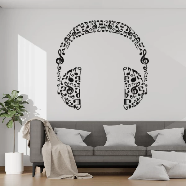 Sticker Casque en notes