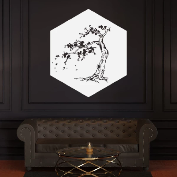 Sticker Cerisier du Japon Hexagone