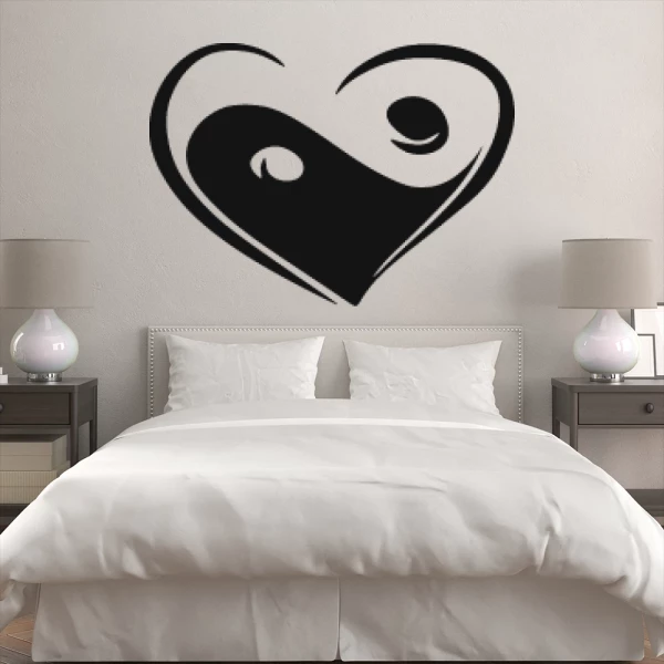 Sticker Coeur Ying Yang
