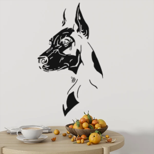 Sticker Dobermann Tête 02