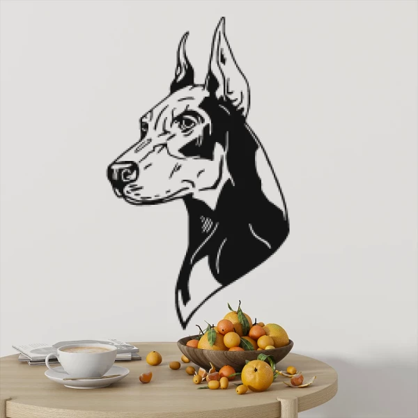Sticker Dobermann Tête
