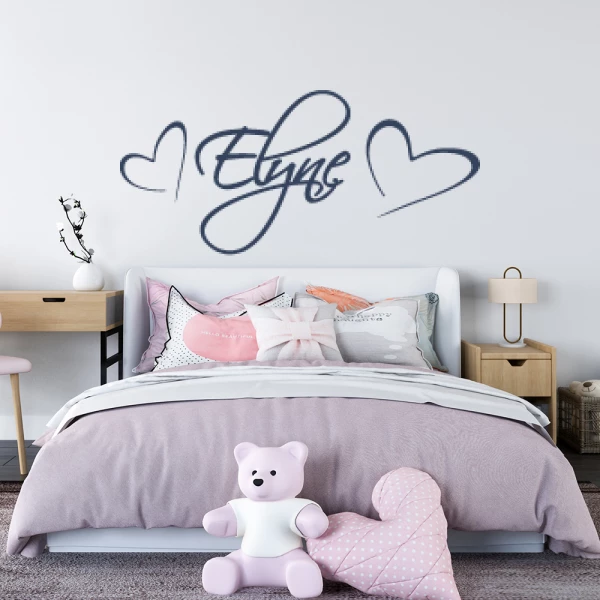 Sticker Elyne Script Coeurs