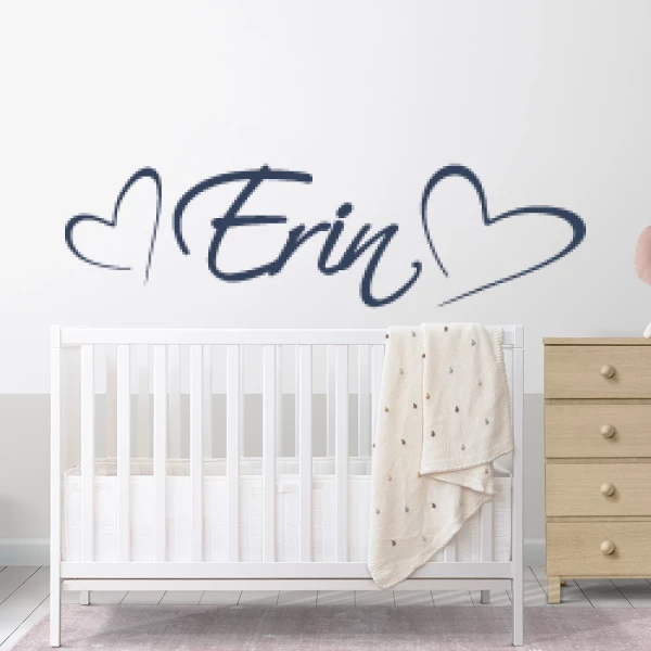 Sticker Erin Script Coeurs