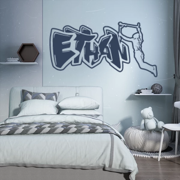 Sticker Ethan Graffiti Trottinette Contour