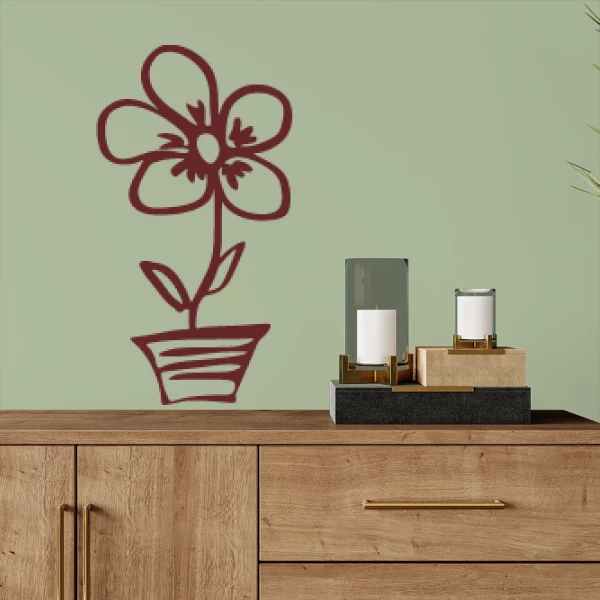 Sticker Fleur en pot
