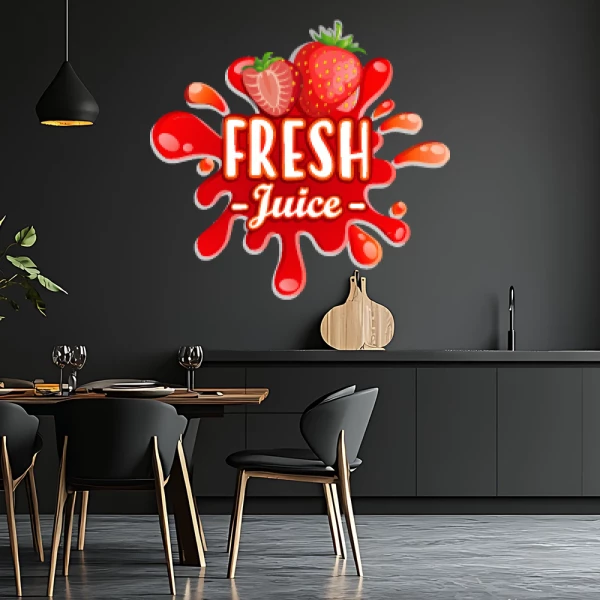Sticker Fresh Juice Fraise - Imprimé