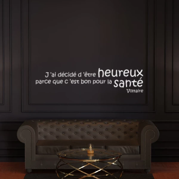 Sticker Heureux - Voltaire