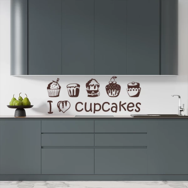 Sticker I Love Cupcakes
