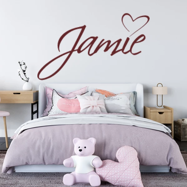 Sticker Jamie Script Coeur