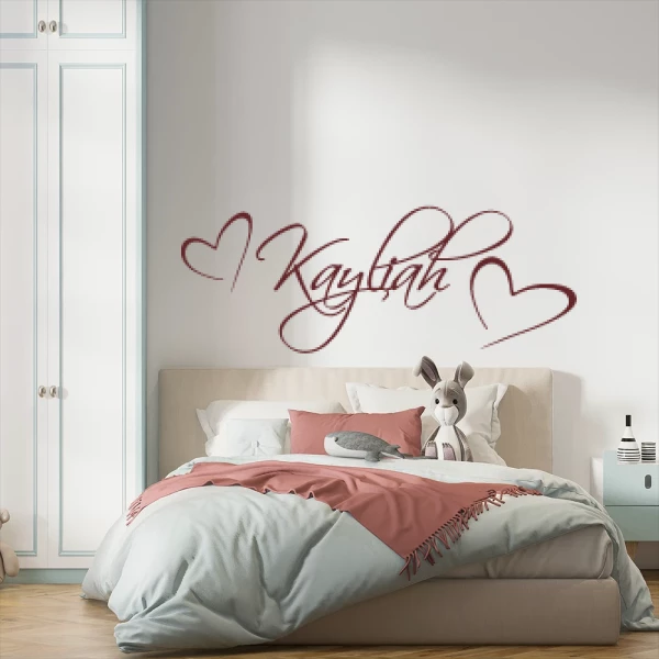 Sticker Kayliah Script Coeurs
