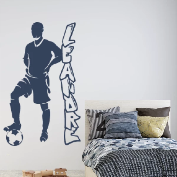 Sticker Leandre Graffiti Footballeur Vertical