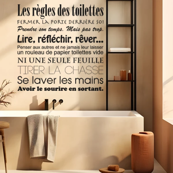 Sticker Les règles des toilettes