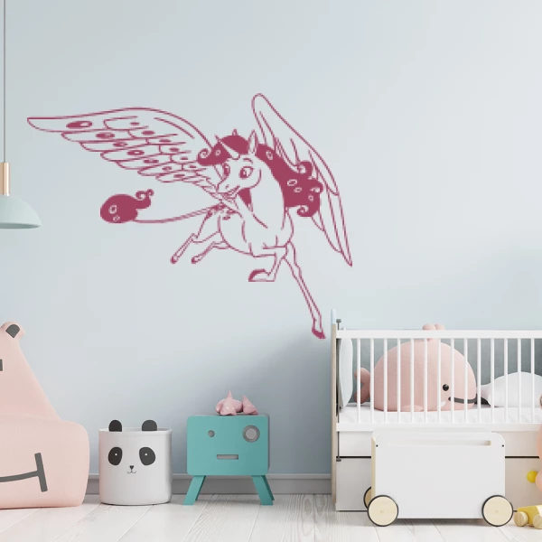 Sticker Licorne ailée