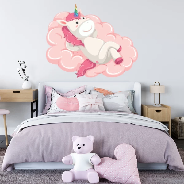 Sticker Licorne Couchée - Imprimée