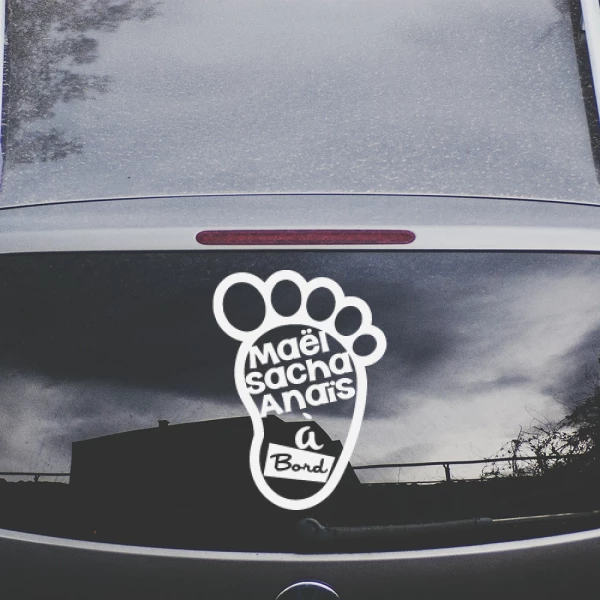Sticker Maël Sacha Anaïs à bord - Pied