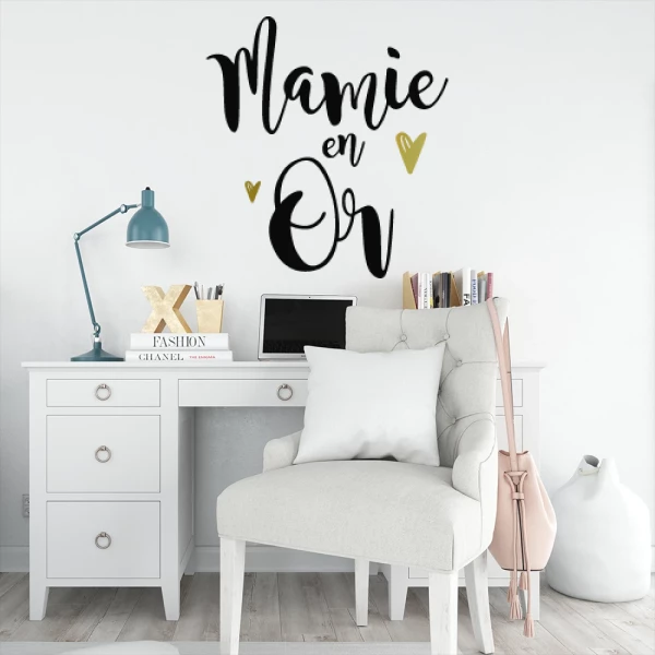 Sticker Mamie en or bicolor