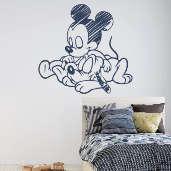 Sticker Mickey Pluto Esquisse