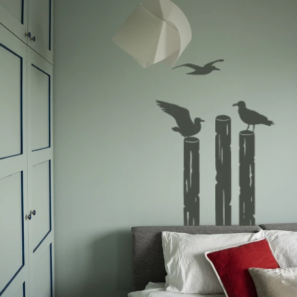 Sticker Mouettes sur pilotis