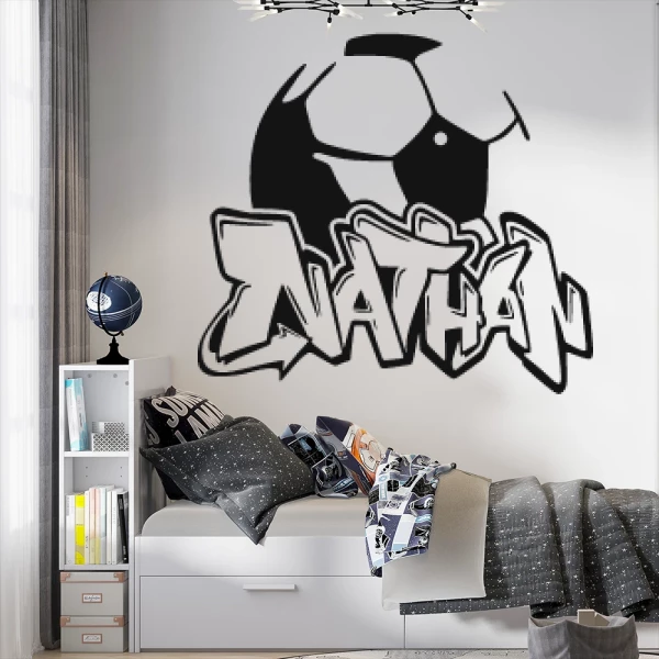 Sticker Nathan Graffiti Ballon Foot