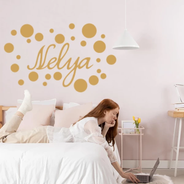 Sticker Nelya Script Cercles