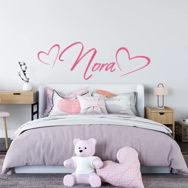 Sticker Nora Script Coeurs