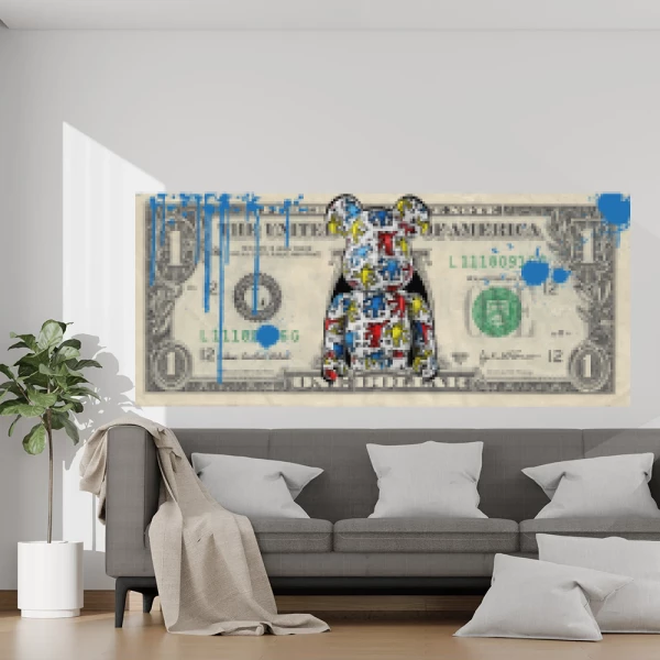 Sticker One Dollar Bearbrick 02 Imprimé