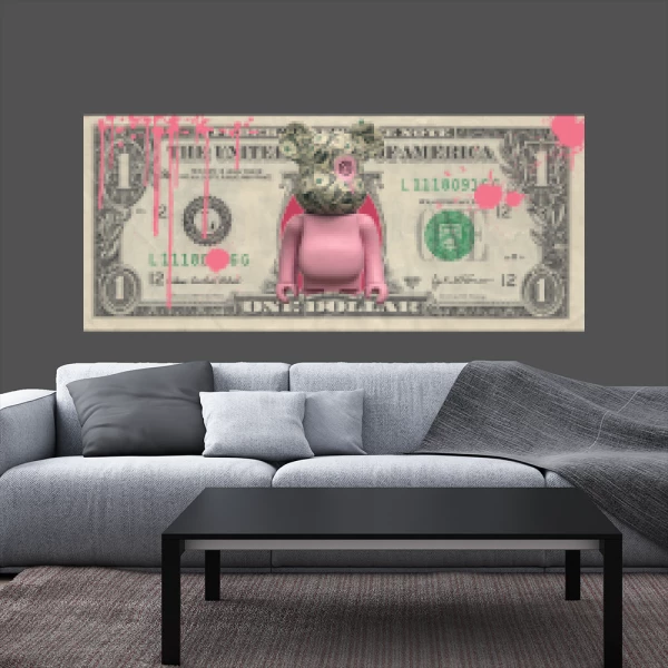 Sticker One Dollar Bearbrick Imprimé
