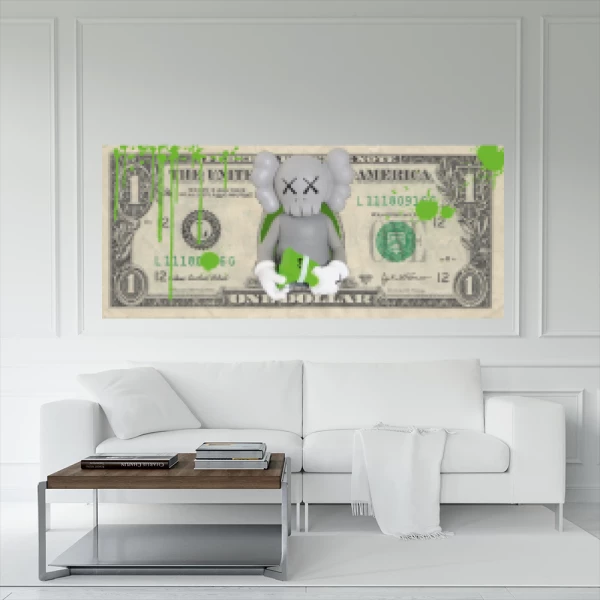 Sticker One Dollar Kaws Imprimé