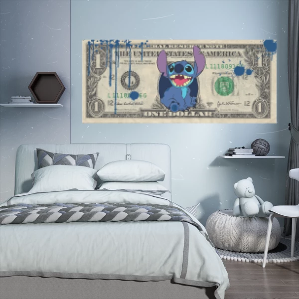 Sticker One Dollar Stitch Imprimé