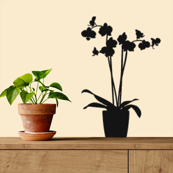 Sticker Orchidée en pot
