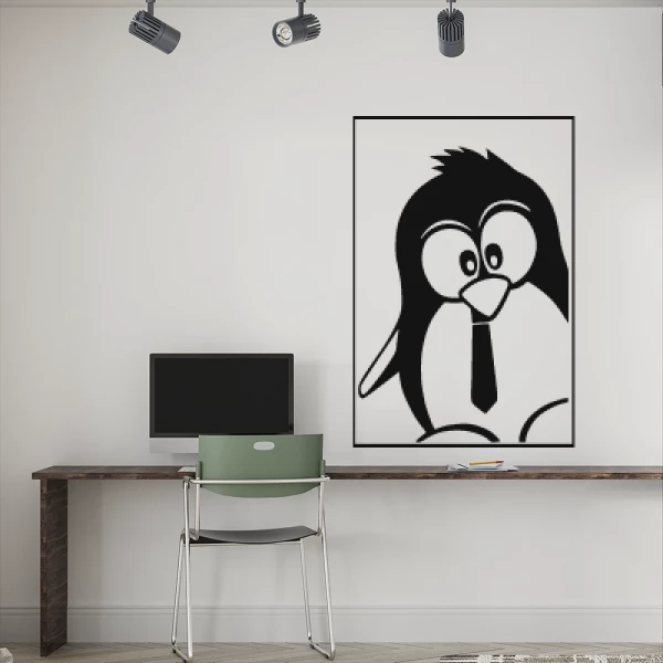 Sticker Pingouin encadré