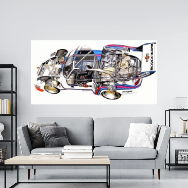 Sticker Porsche 935 Cutaway imprimé