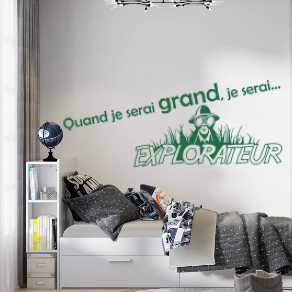 Sticker Quand je serai grand - Explorateur