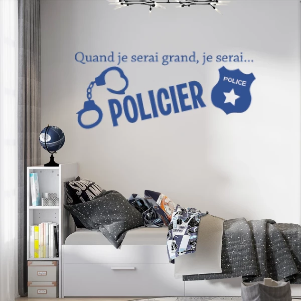 Sticker Quand je serai grand - Policier