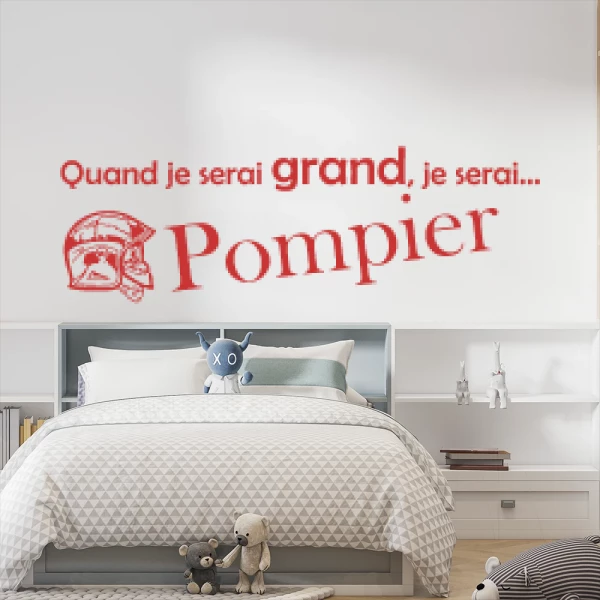 Sticker Quand je serai grand - Pompier