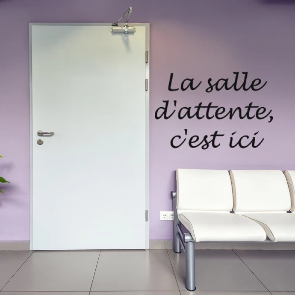 Sticker Salle attente ici