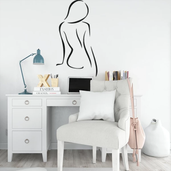 Sticker Silhouette femme de dos