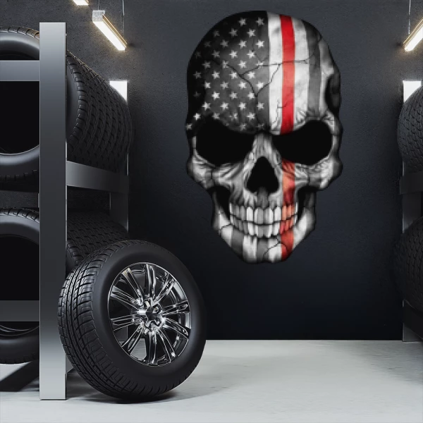 Sticker Skull USA - Imprimé